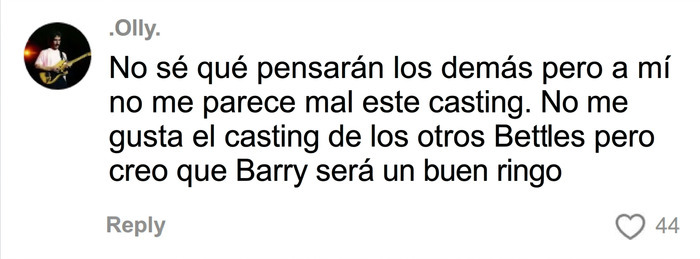 Comentario en redes que defiende la elecci&oacute;n del actor Barry Keoghan como Ringo Starr.