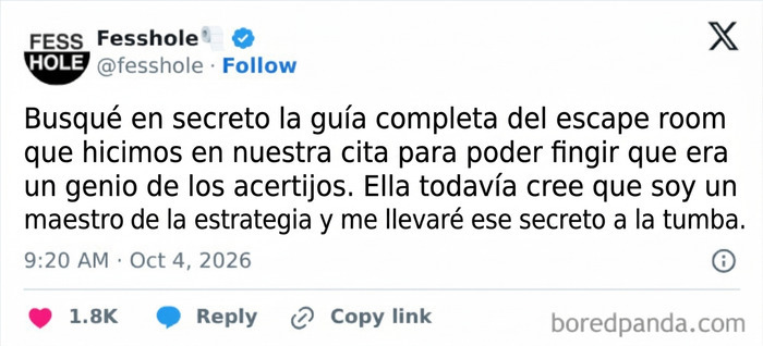 Publicación de confesiones anónimas sobre trampas en un escape room