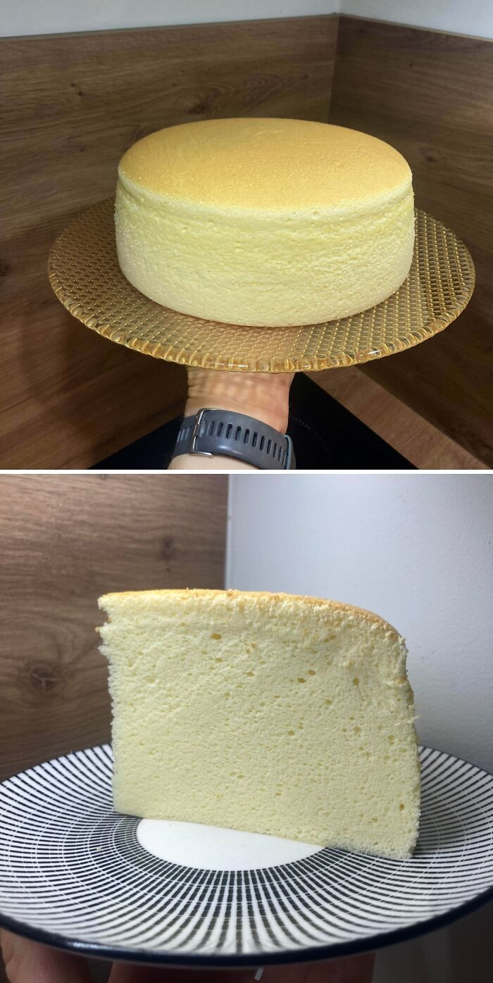 Tarta de queso esponjosa al estilo japonés, un trabajo perfecto de repostería profesional.
